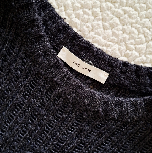 THE ROW Cutro Open Knit Silk Sleeveless Maxi Dress Midnight Blue M Org $2,550 - Picture 8 of 16